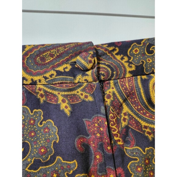 Retro Paisley A Line Circle Skirt Size Large / 12 Preppy Floral Academia - Picture 4 of 8